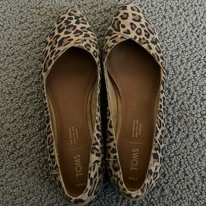 Tom’s Leopard Print Pointed Toe Ballet Flats.